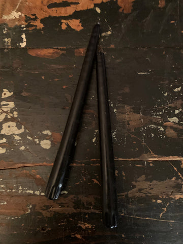 NIGHT BLACK CANDLE TAPERS (PAIR OF 2)